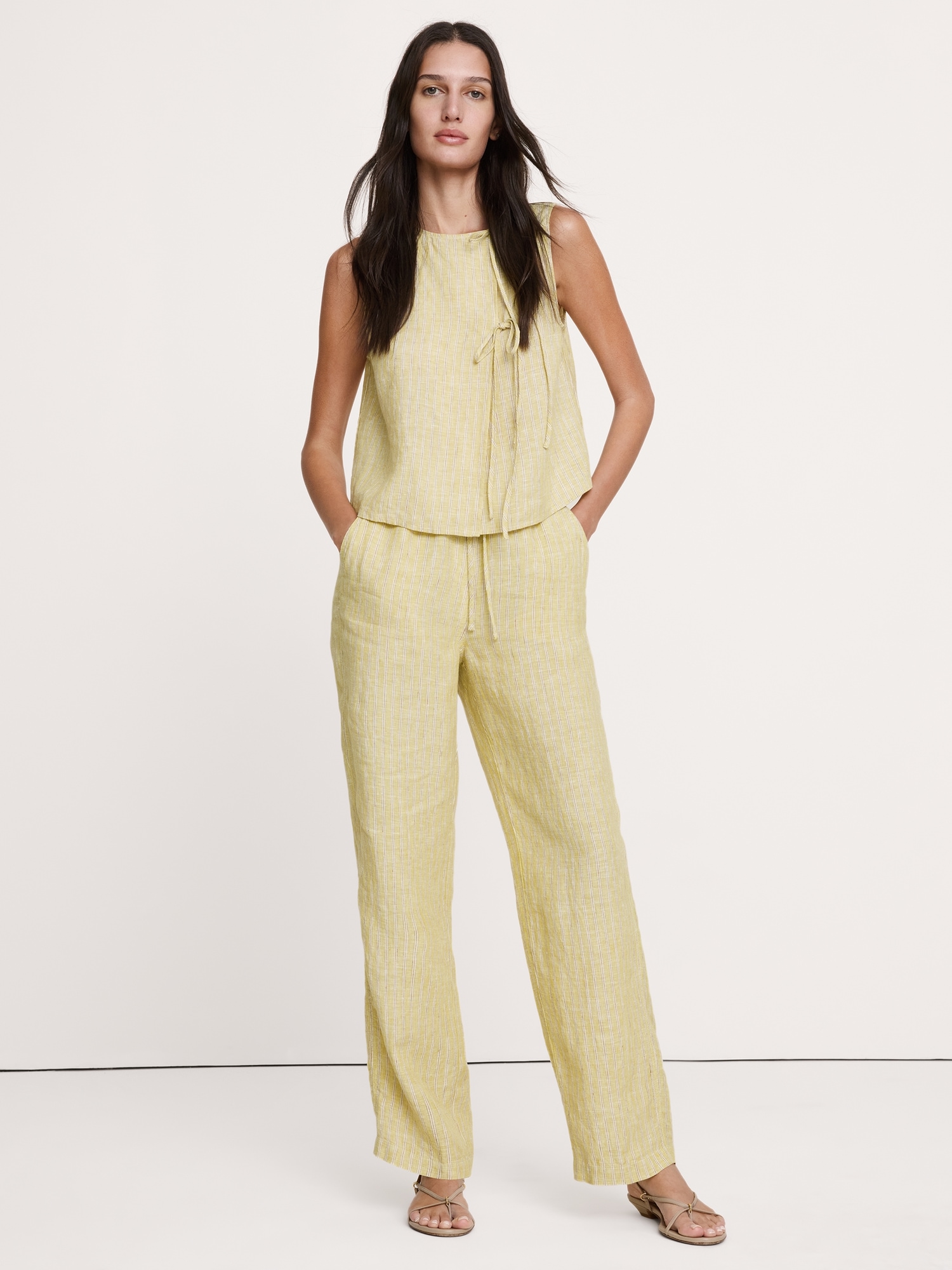 Image number 6 showing, The Getaway Straight-Leg Pull-On Pant in Linen