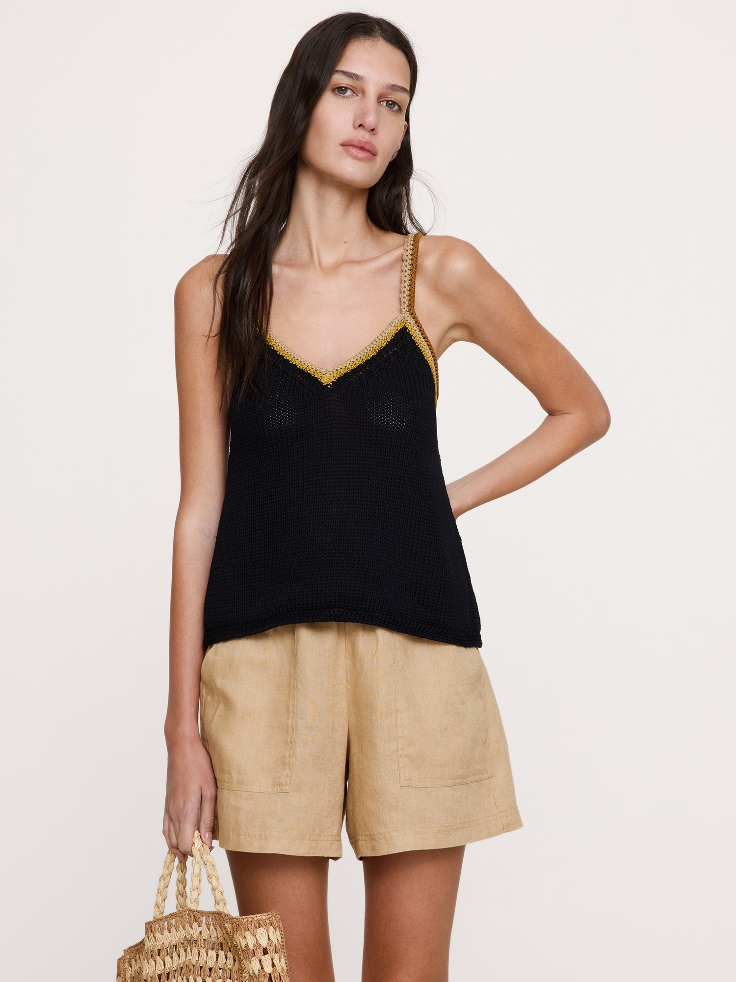 Image number 1 showing, Coastal Cotton V-Neck Sweater Tank