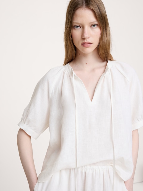 Linen Tassel-Tie Top