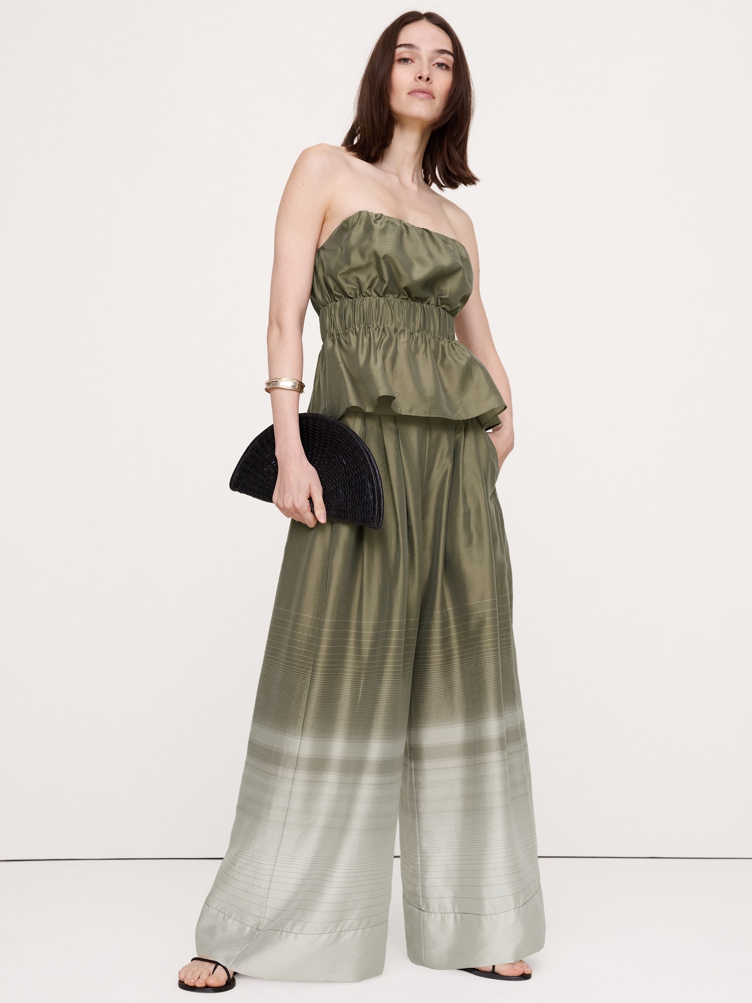 Image number 1 showing, High-Rise Wide-Leg TENCEL™-Nylon Palazzo Pant