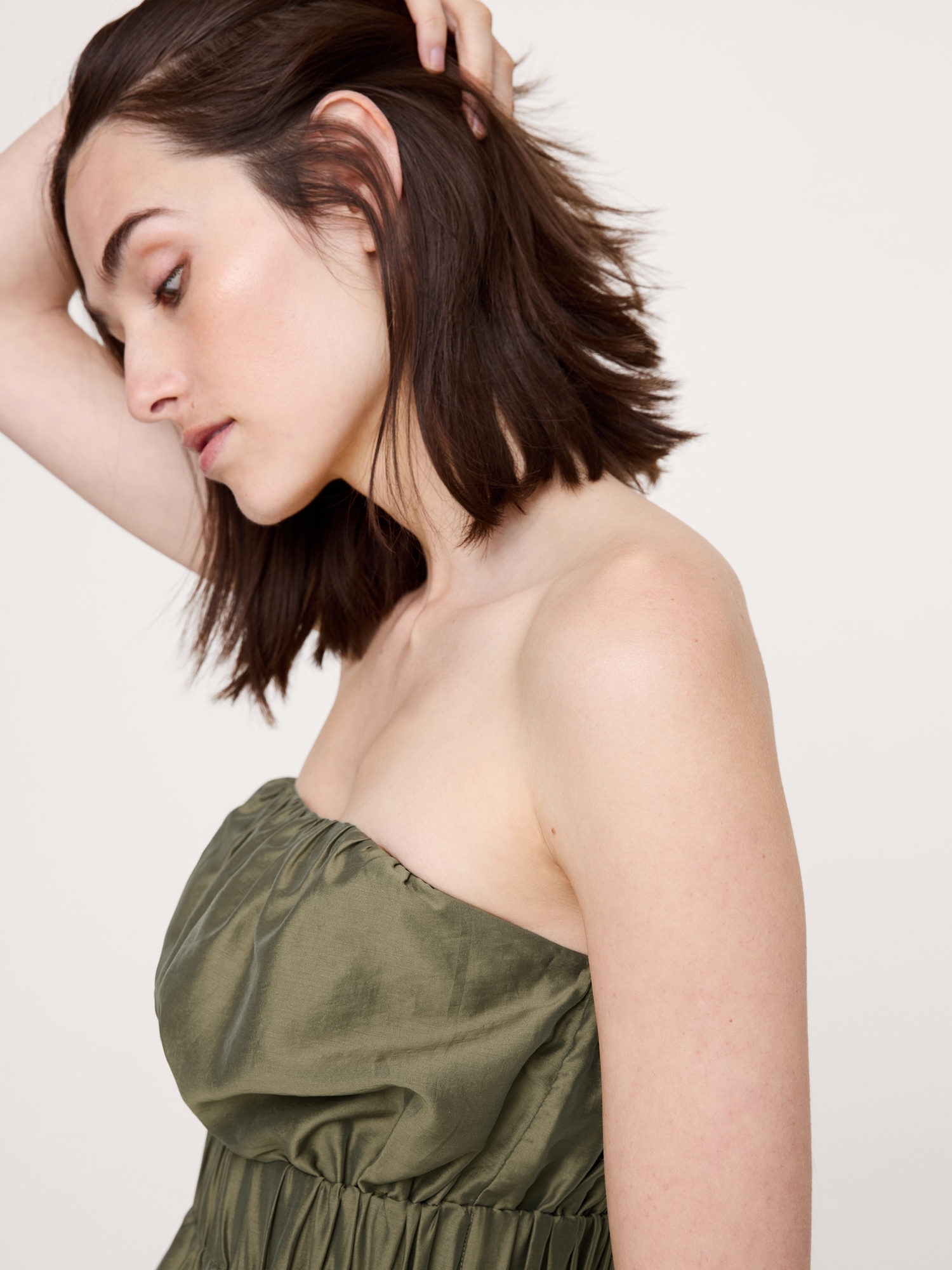 Image number 8 showing, Strapless TENCEL™-Nylon Peplum Top