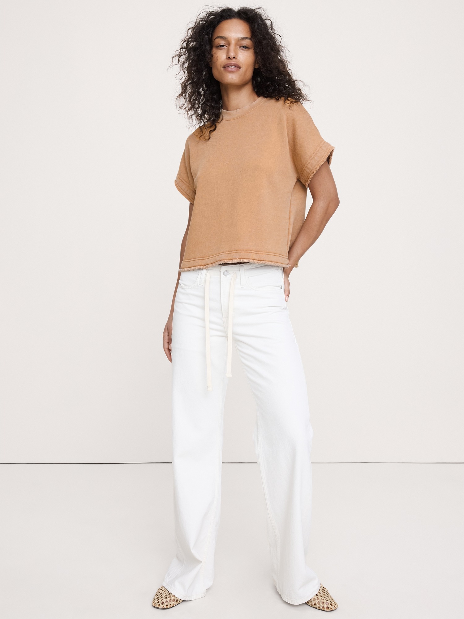Женская толстовка Banana Republic Terry Sweatshirt Tee, цвет: Коричневый