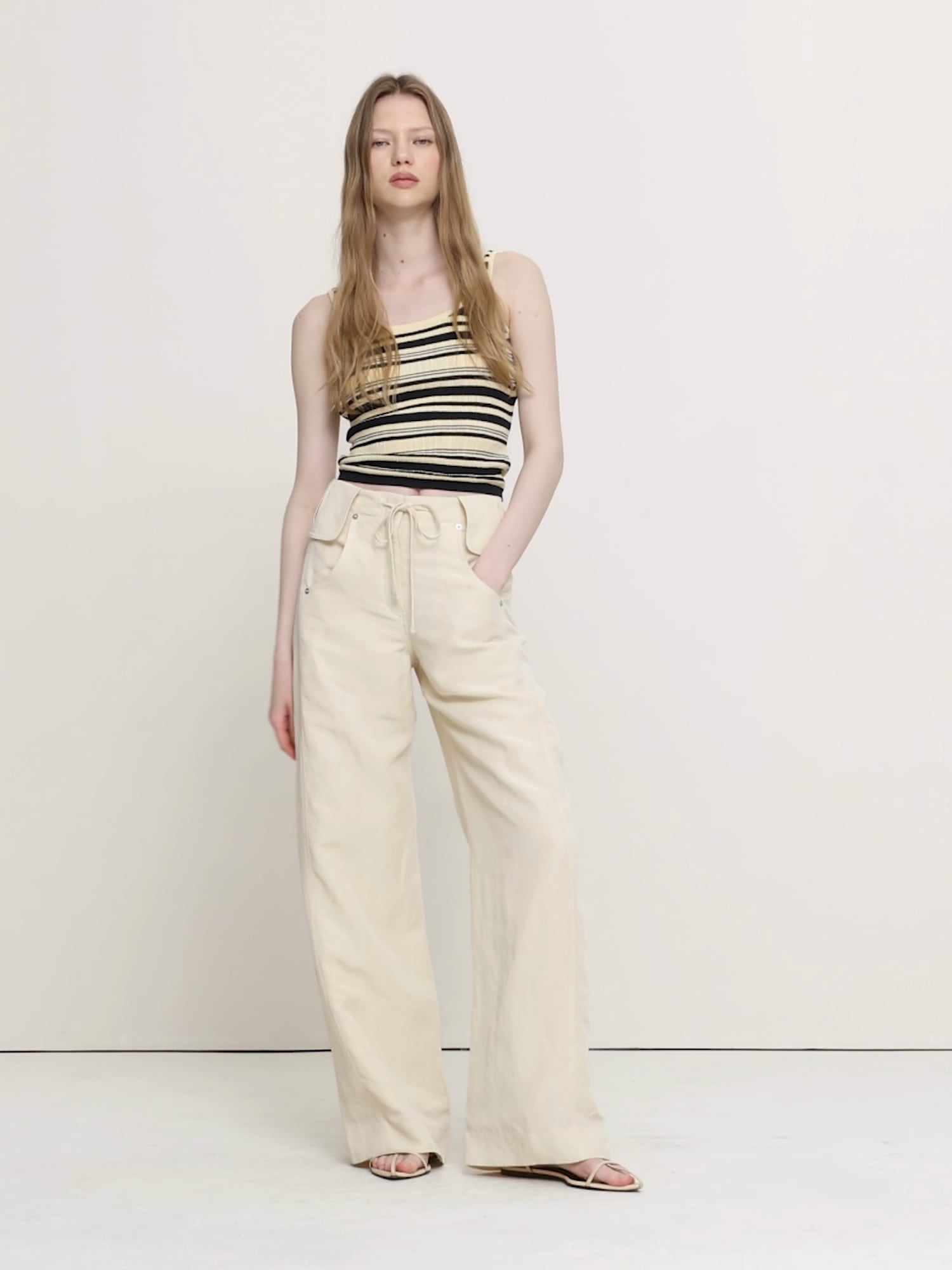 Wide-Leg TENCEL-Linen Pant with Foldover Waistband - thumbnail 5
