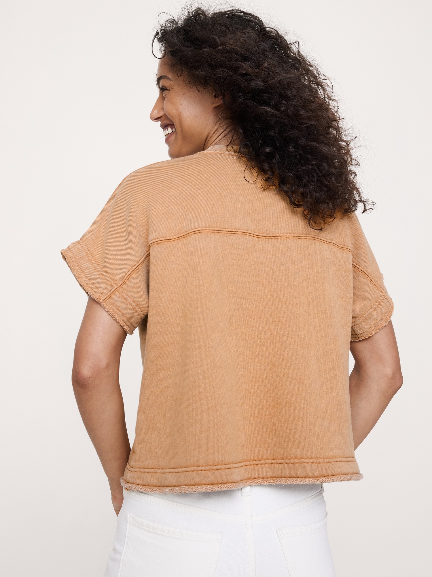 Женская толстовка Banana Republic Terry Sweatshirt Tee, цвет: Коричневый — фото 2
