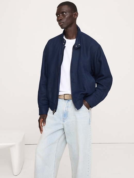 Linen Harrington Jacket | Banana Republic