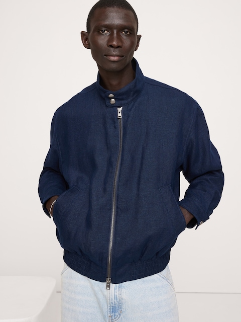 Linen Harrington Jacket
