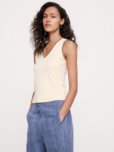 Minimalist Cotton V-Neck Tank