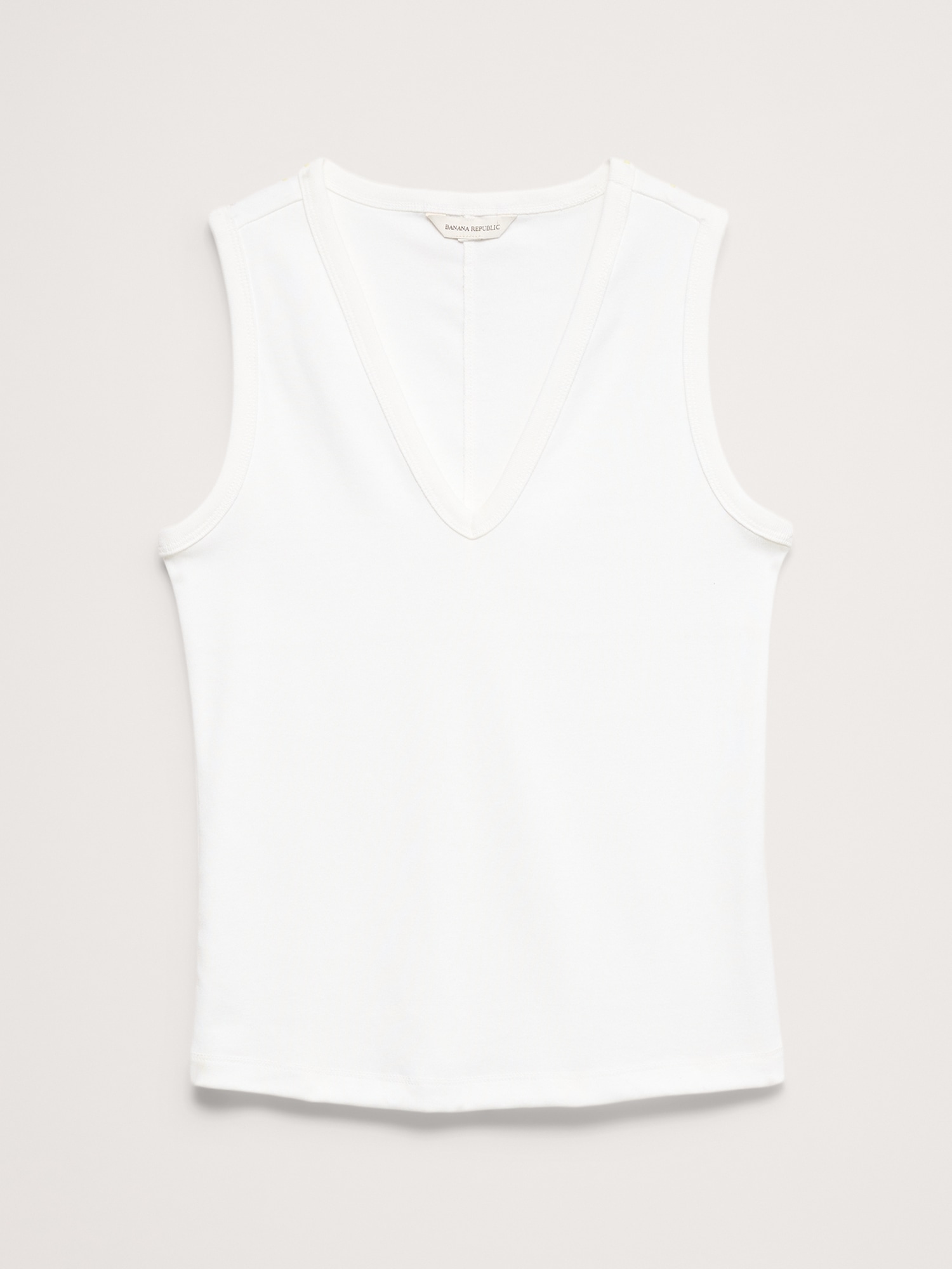 Image number 4 showing, Minimalist Cotton V-Neck Tank