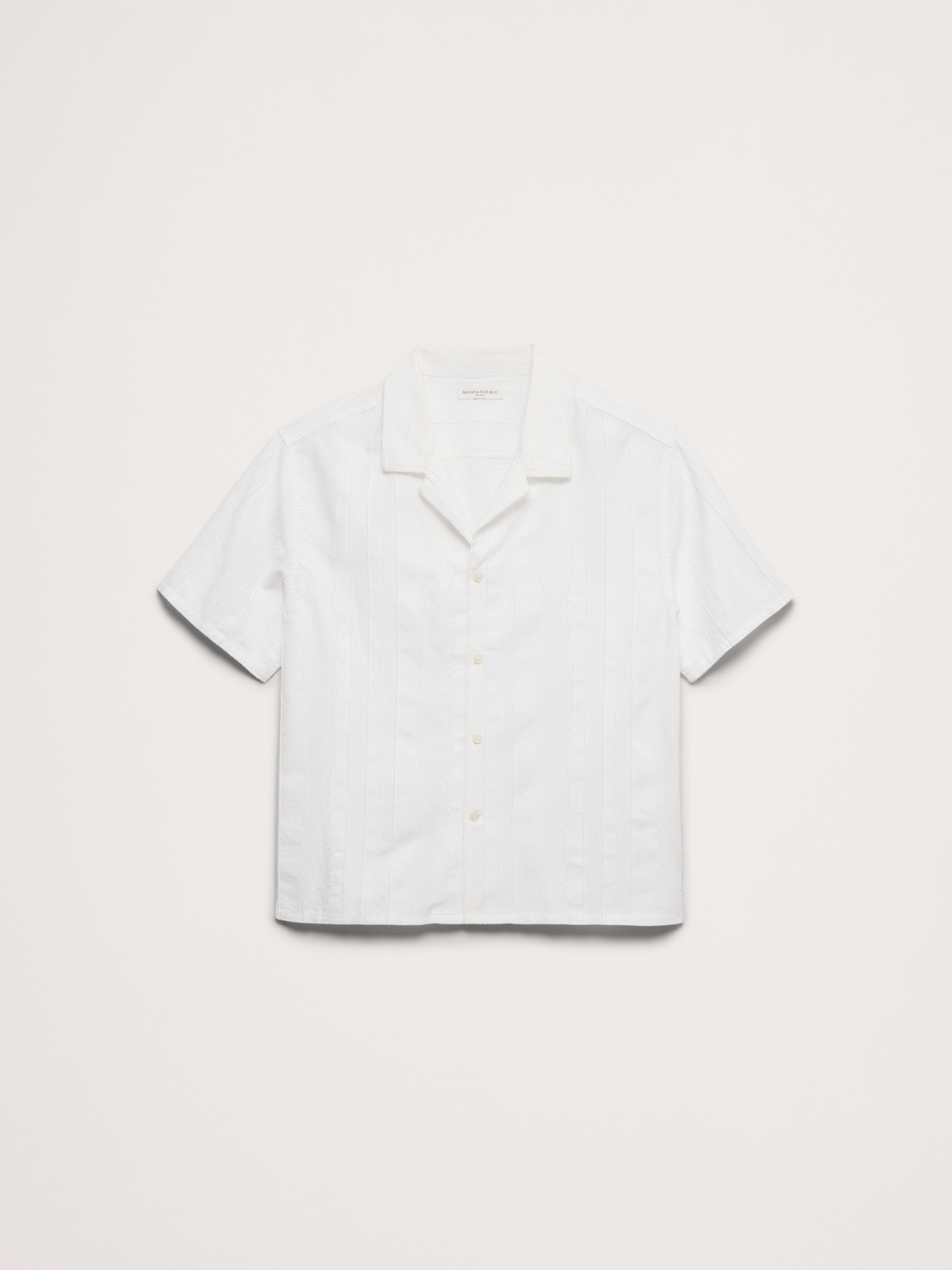 Image number 4 showing, Relaxed-Fit Cotton-Linen Jacquard Resort Shirt