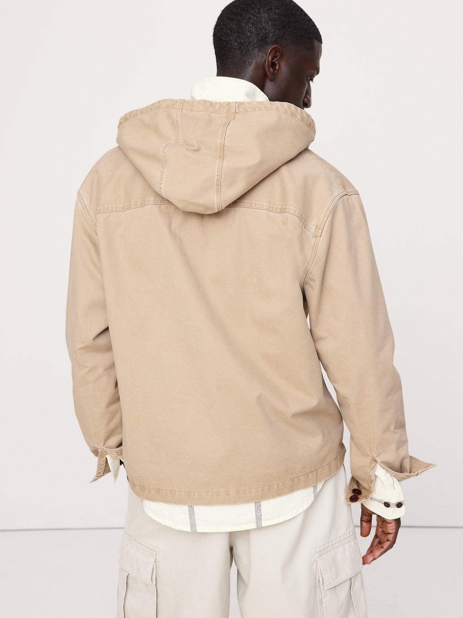 Image number 3 showing, Cotton Twill Hooded Overshirt