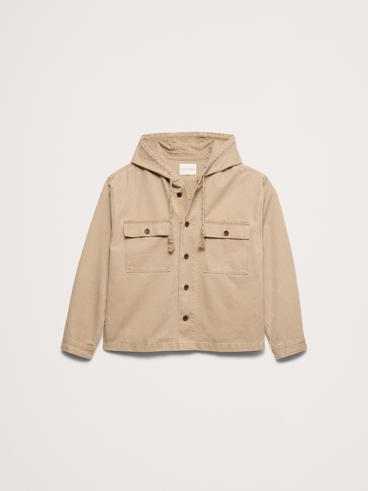 Image number 5 showing, Cotton Twill Hooded Overshirt