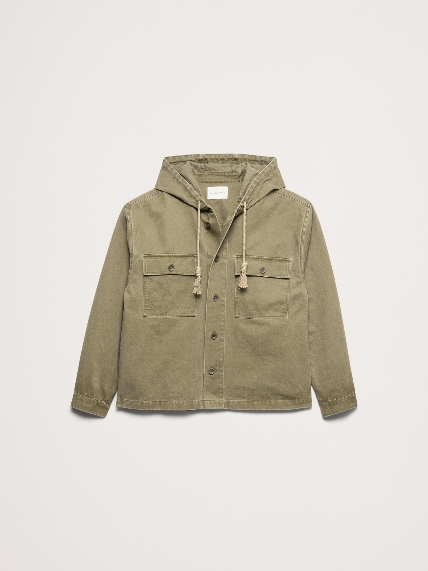 Image number 5 showing, Cotton Twill Hooded Overshirt