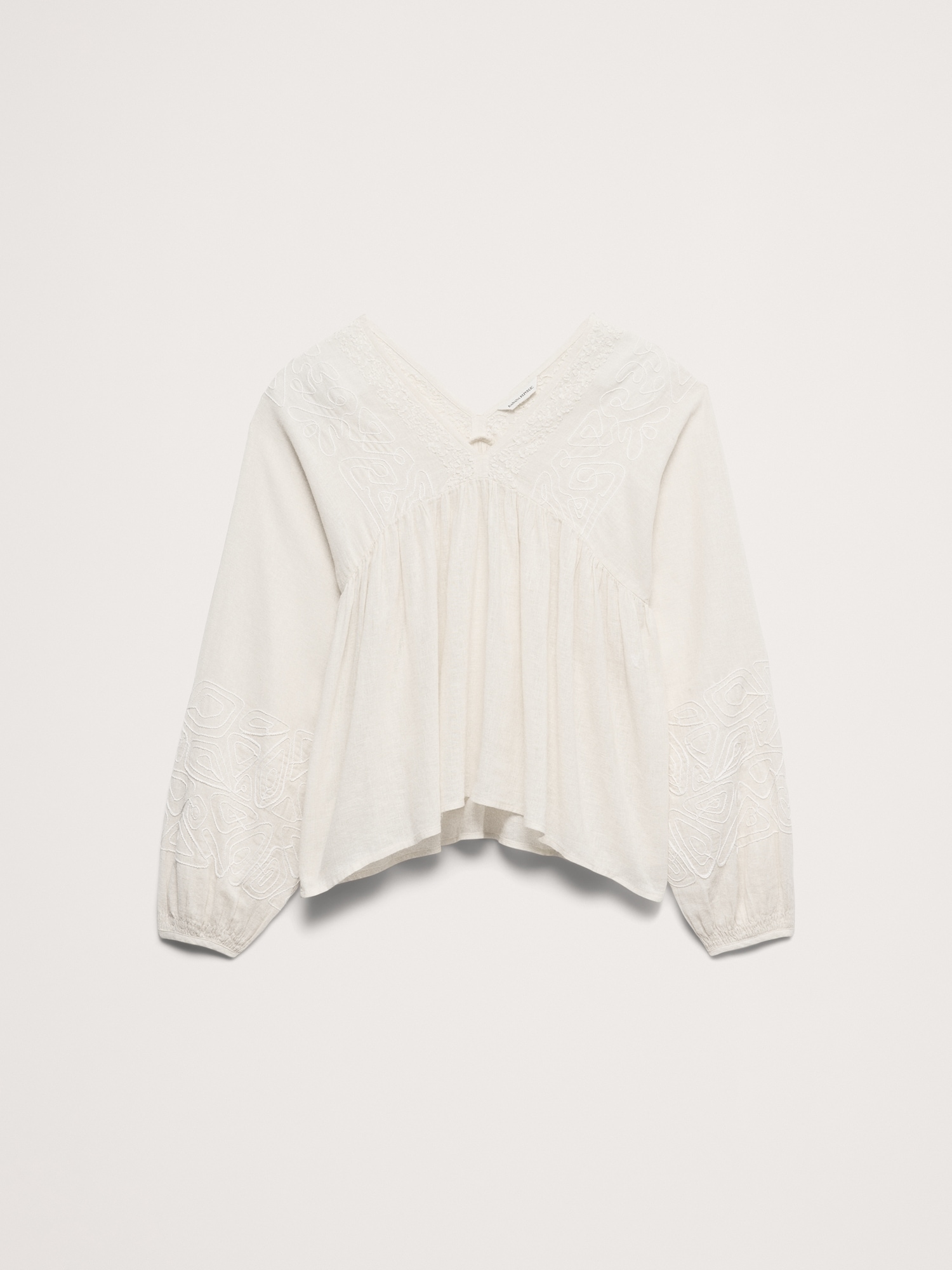 Image number 7 showing, Embroidered Linen-Cotton Top
