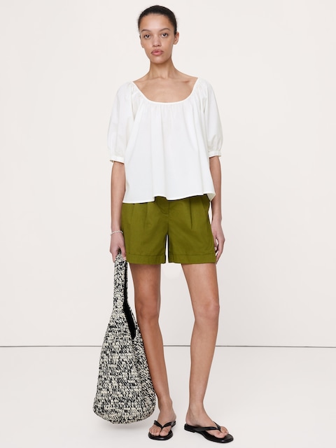 Breezy Cotton Scoop-Neck Top