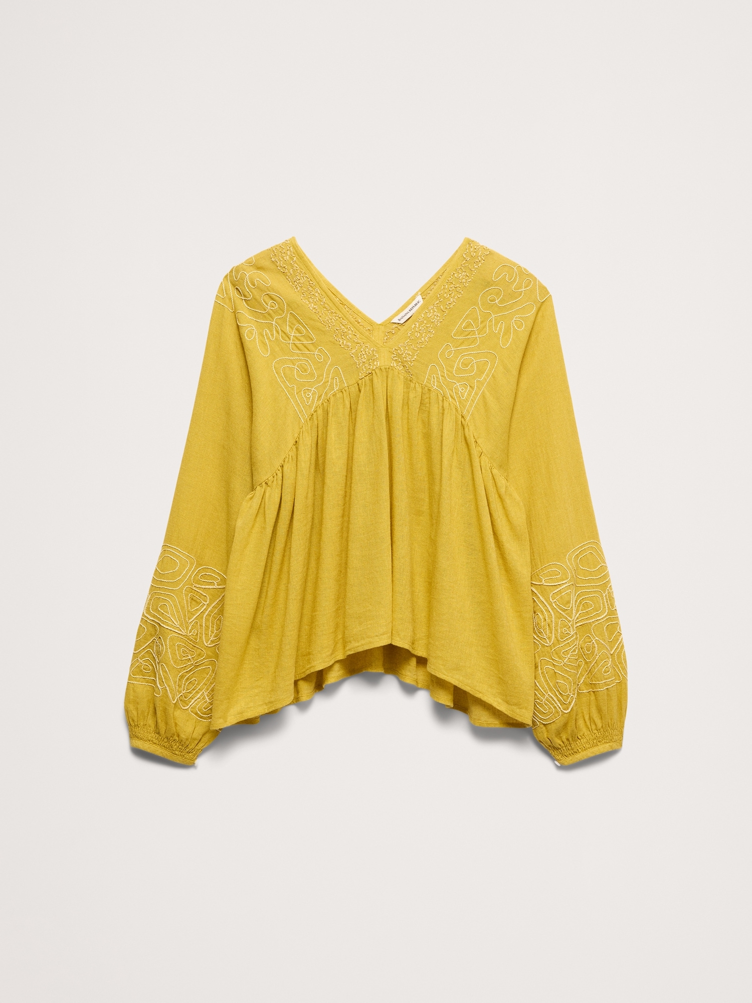 Image number 4 showing, Embroidered Linen-Cotton Top