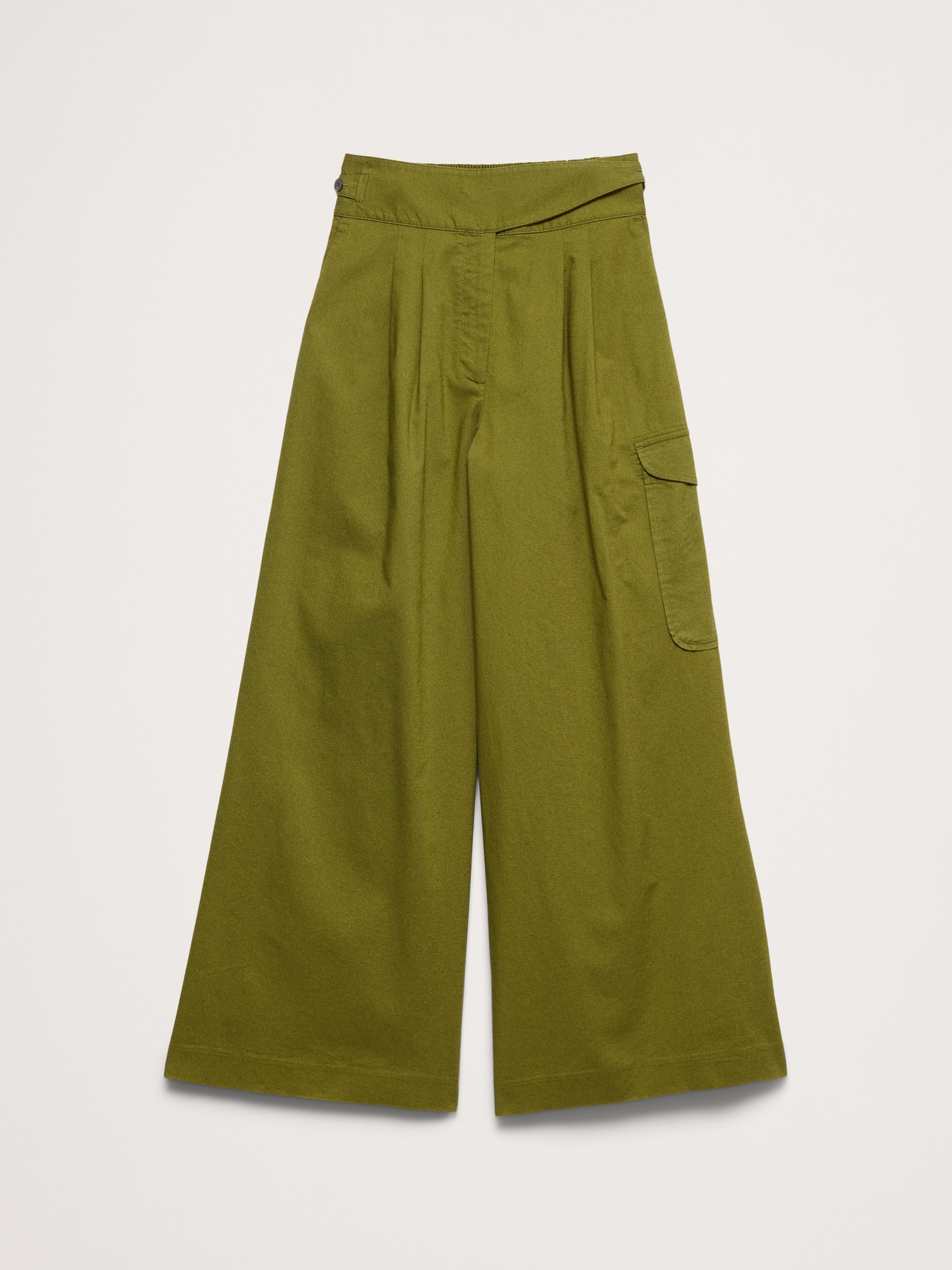 Женские брюки Banana Republic Heritage Explorer High-Rise Wide-Leg Pant, цвет: Зелёный — фото 4