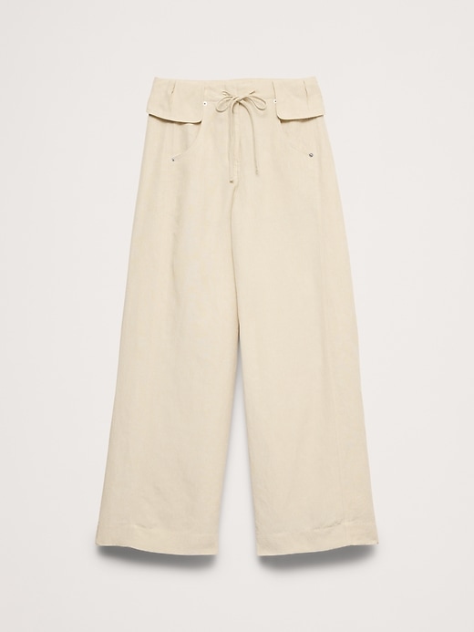Wide-Leg TENCEL™-Linen Pant with Foldover Waistband | Banana Republic