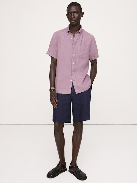 Standard-Fit Linen Short-Sleeve Shirt