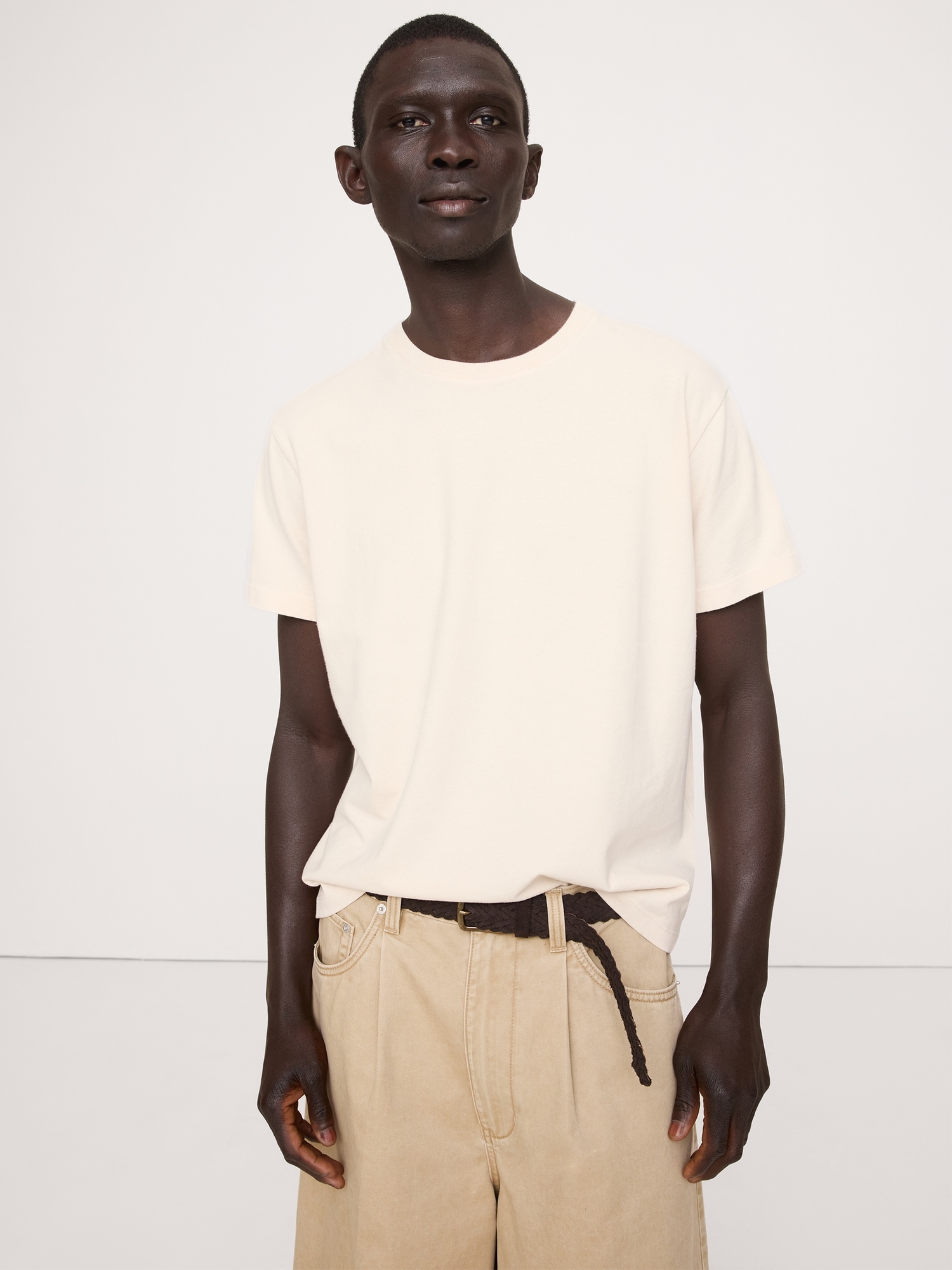 Image number 1 showing, Sueded Cotton Crew-Neck T-Shirt