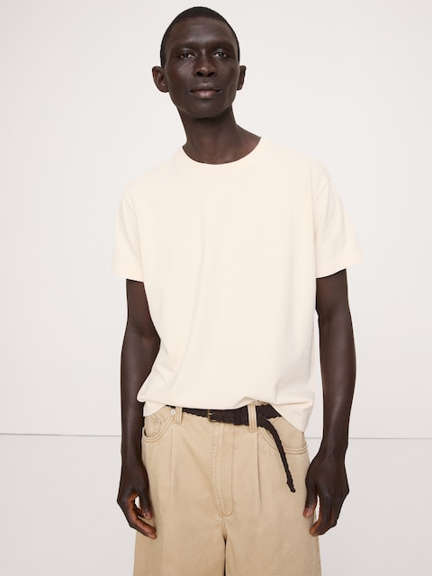 Sueded Cotton Crew-Neck T-Shirt