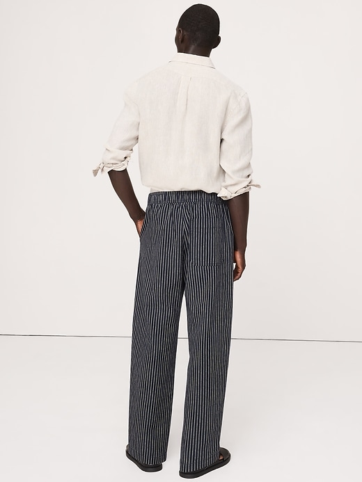 む*つ様 希少 banana republic stripe linen sla Linen-Blend Shirt