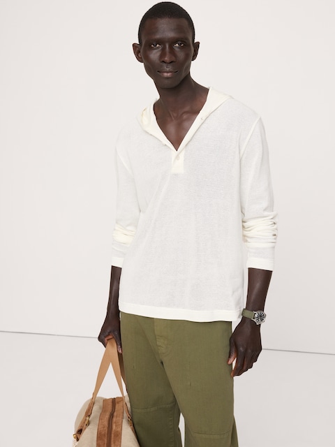 Cotton Henley Hoodie