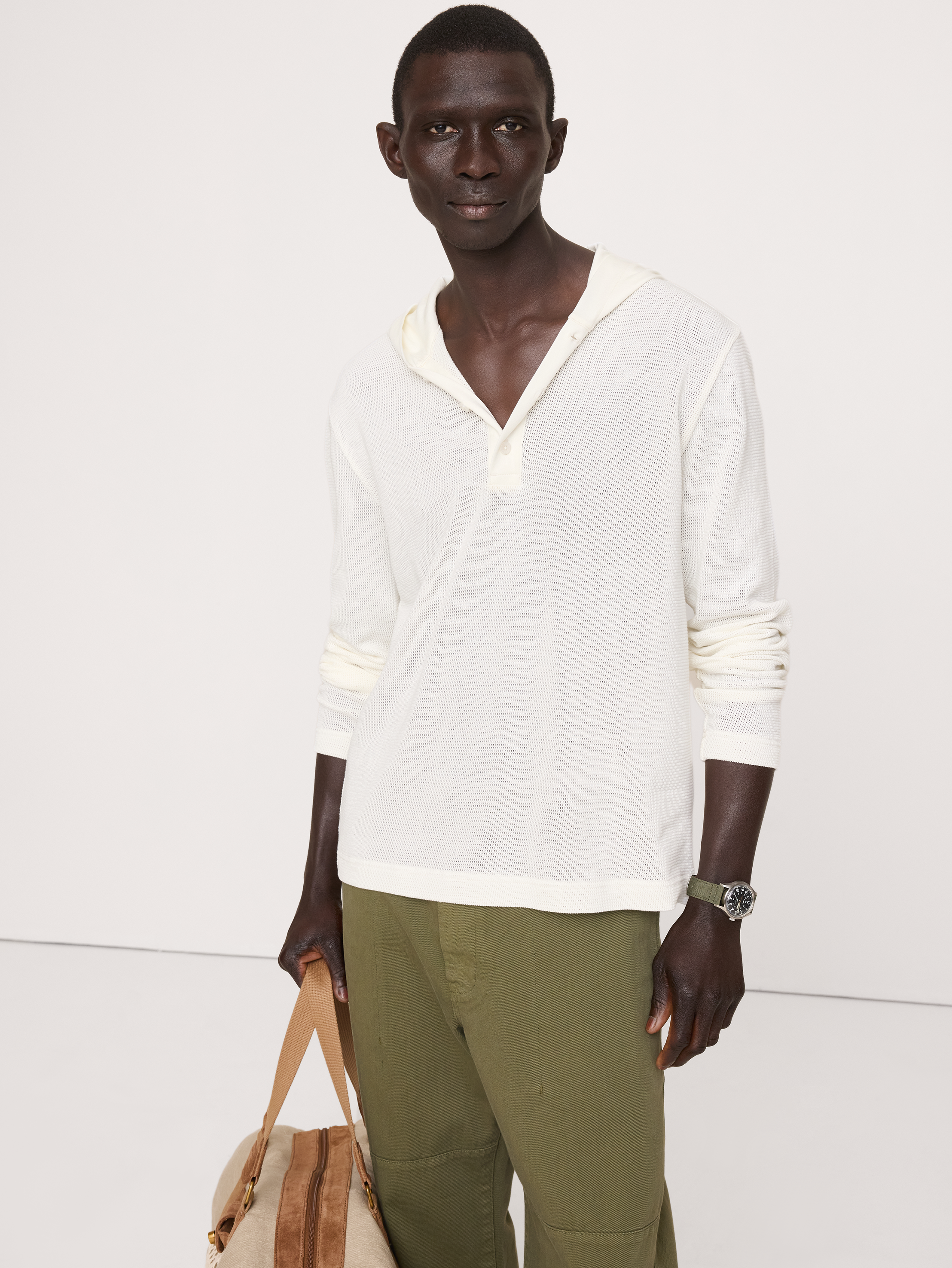 Cotton Henley Hoodie