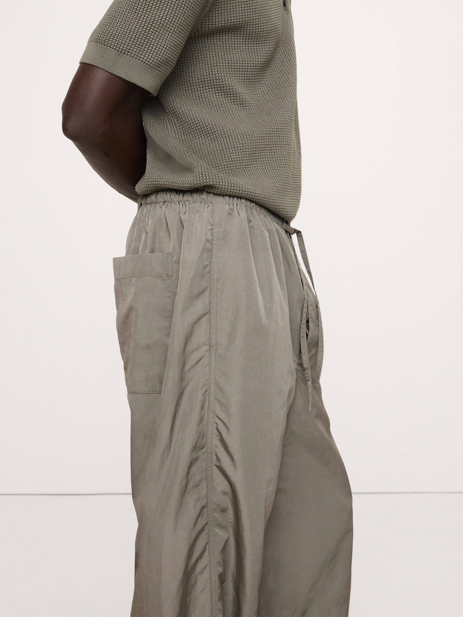 Image number 3 showing, Loose Nylon Drawstring Pant