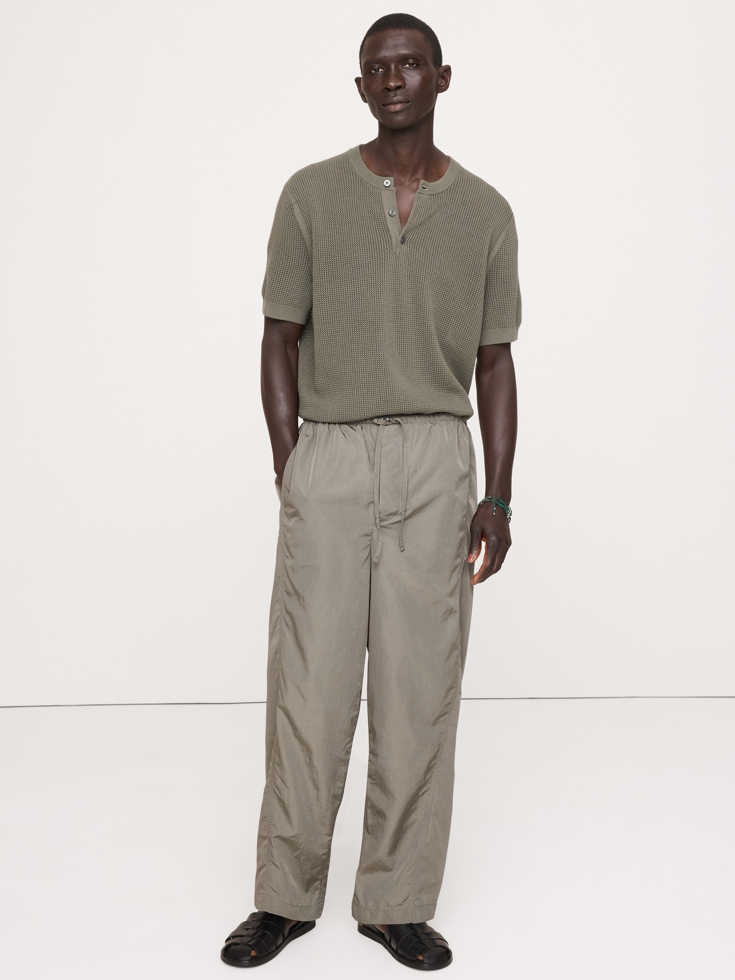 Image number 1 showing, Loose Nylon Drawstring Pant