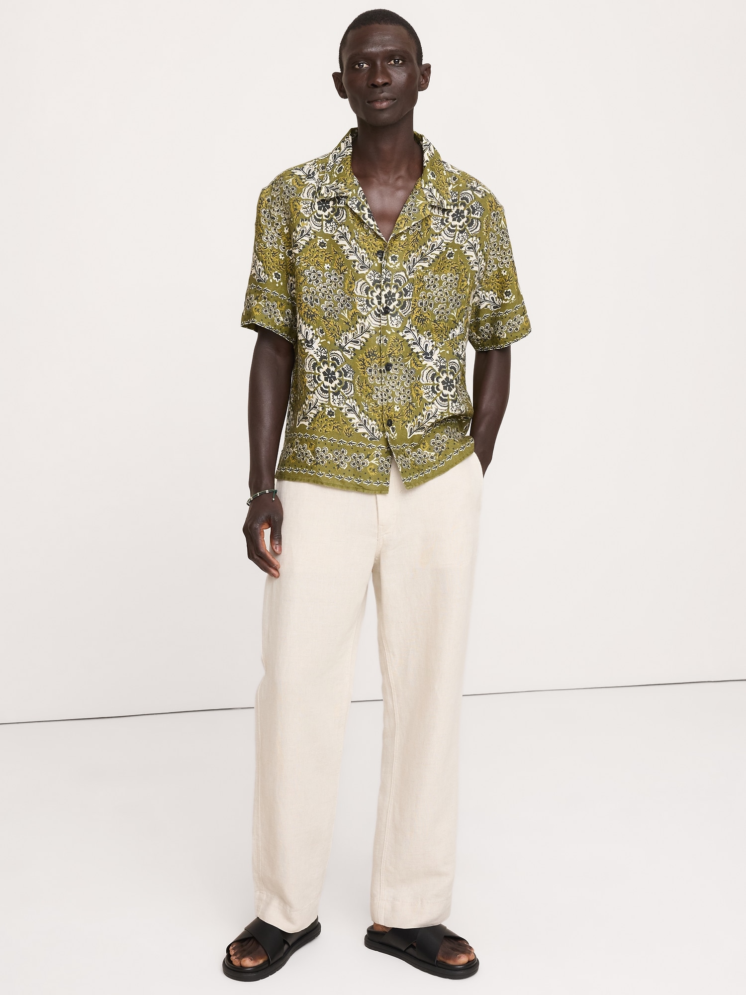 Image number 1 showing, Standard-Fit Linen Resort Shirt