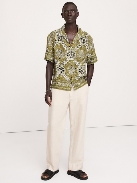 Standard-Fit Linen Resort Shirt