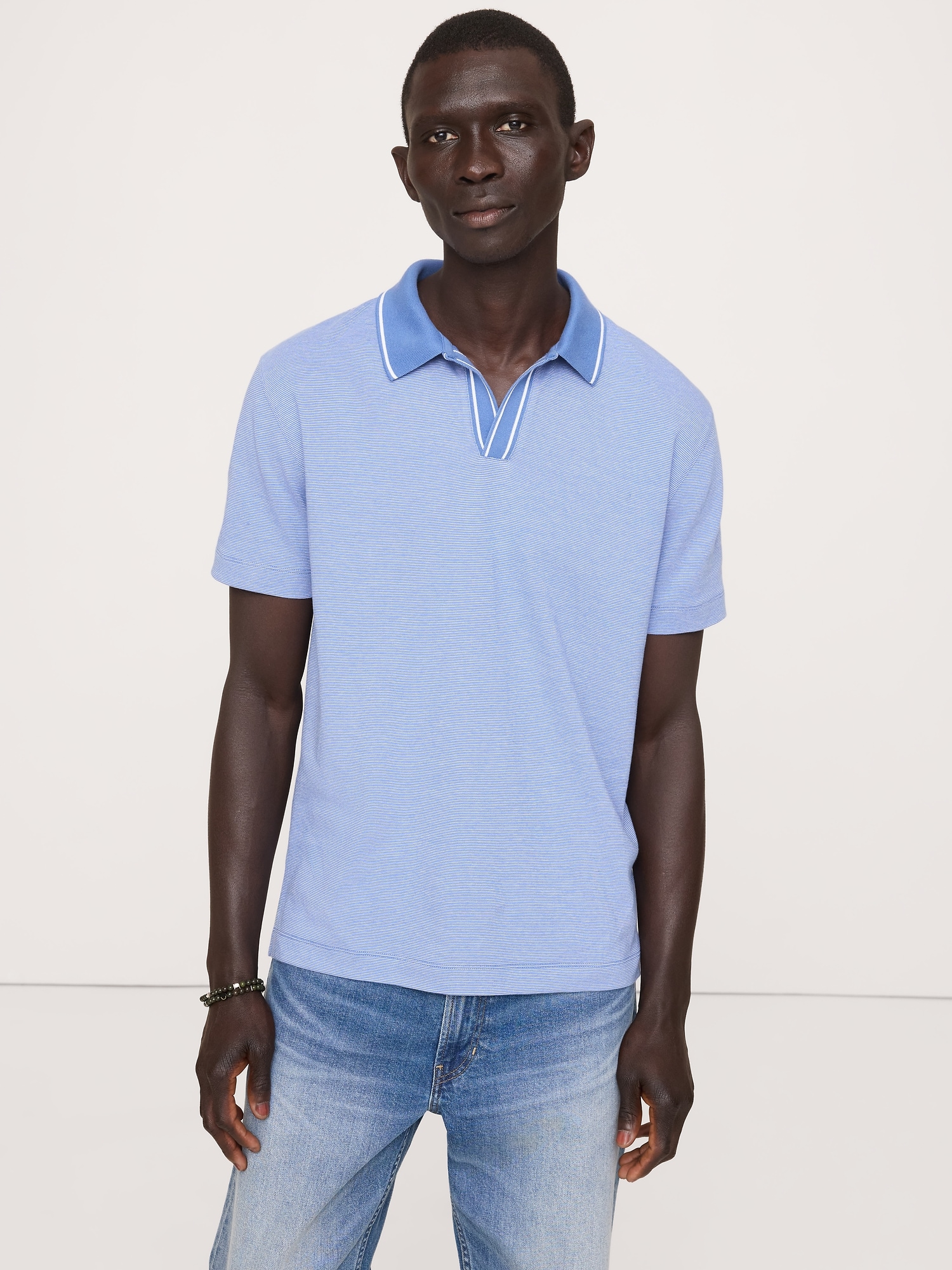 Image number 1 showing, Luxury-Touch Johnny Collar Polo