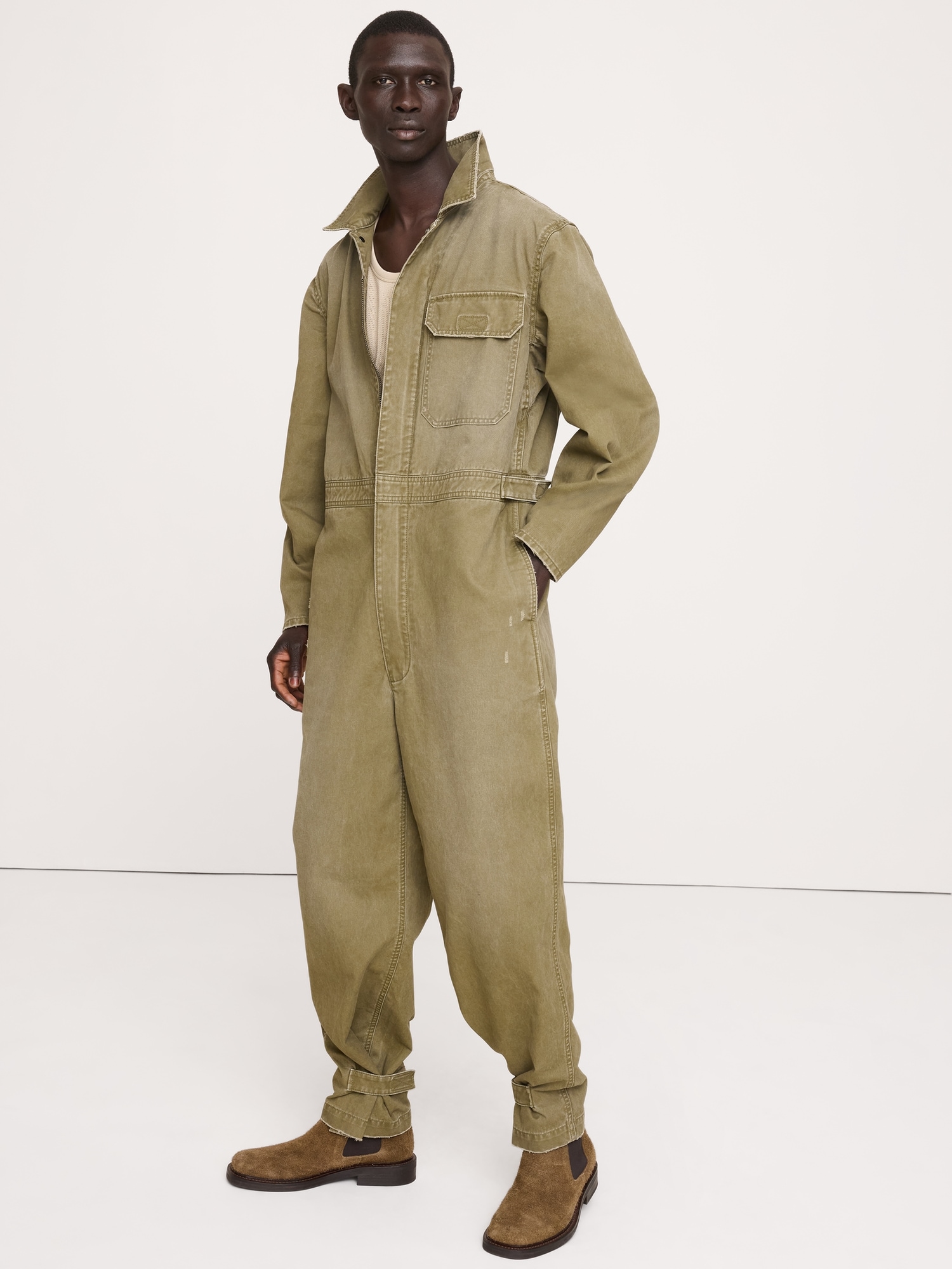 Image number 1 showing, Cotton Twill Utility Jumpsuit