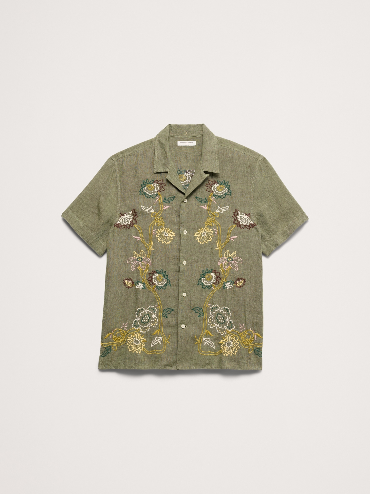Image number 5 showing, Standard-Fit Embroidered Linen Resort Shirt