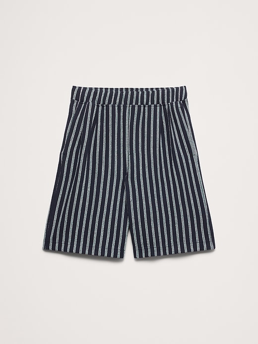 Jacquard Stripe Pleated Pull-On Short | Banana Republic