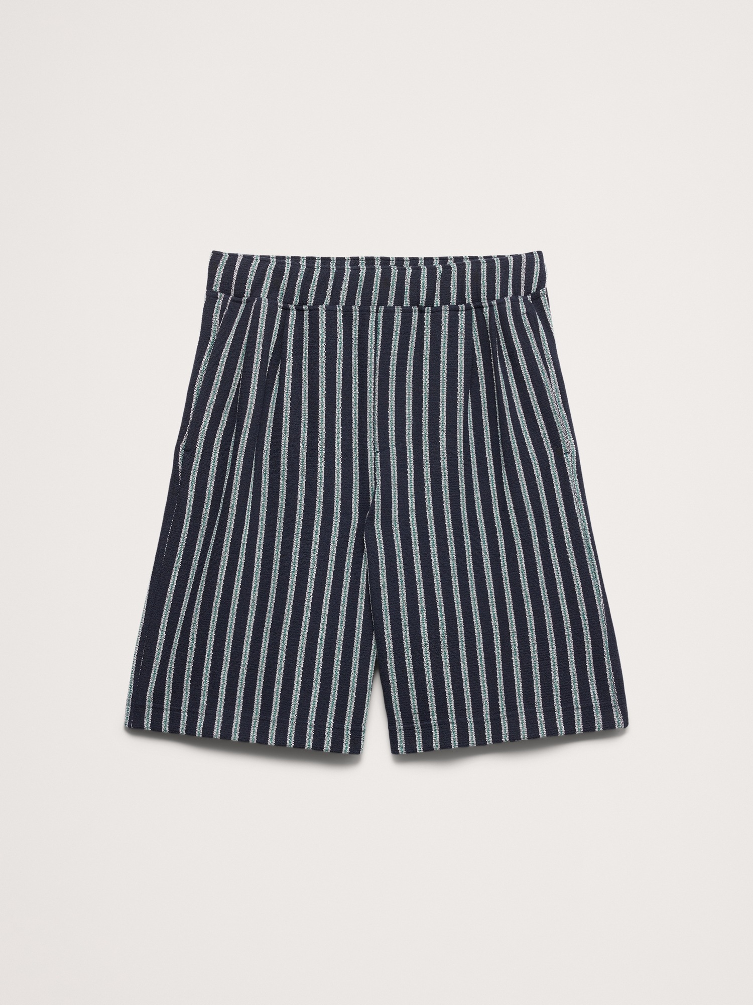 Image number 4 showing, Jacquard Stripe Pleated Pull-On Short
