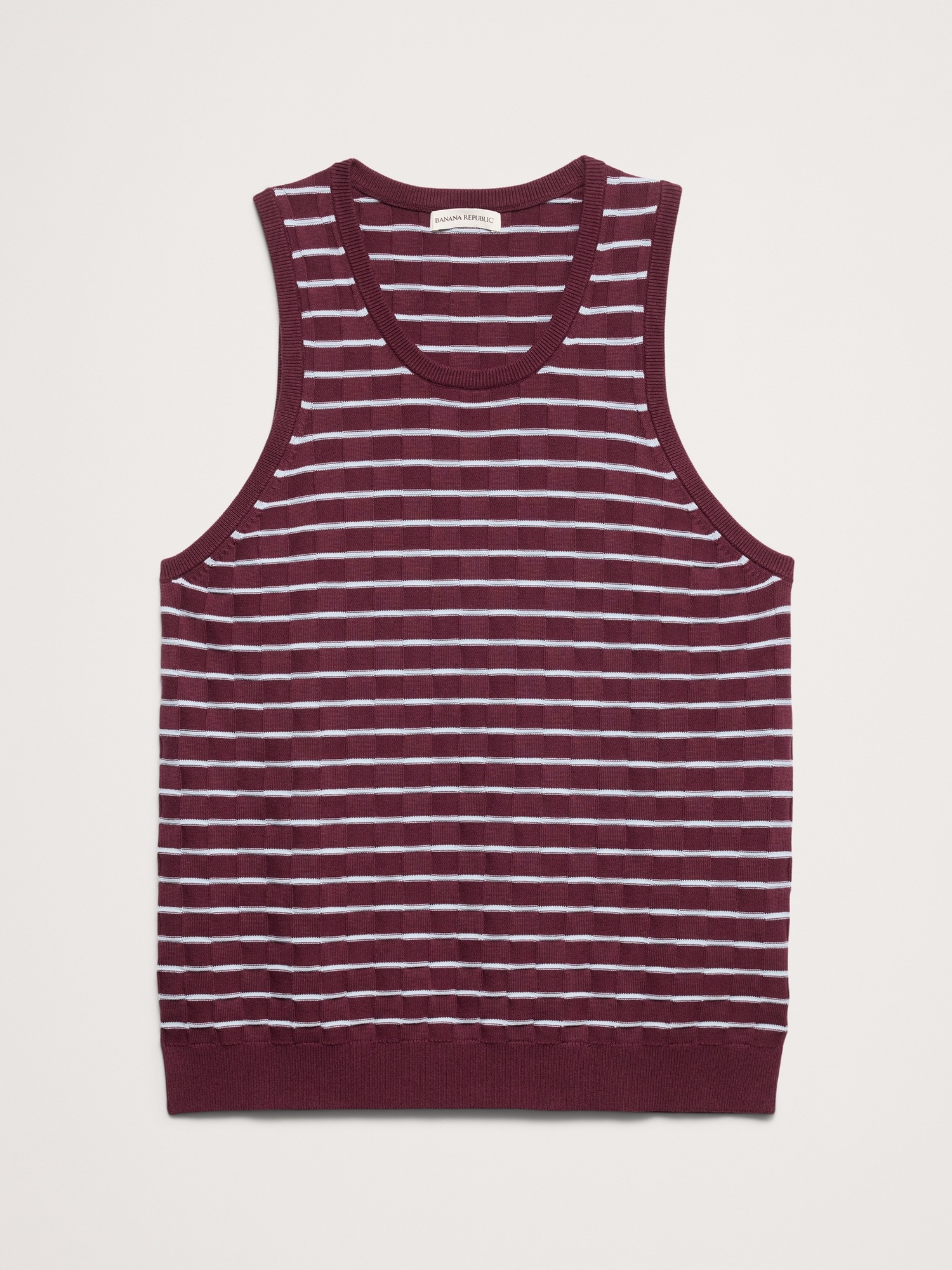 Мужской топ Banana Republic Cotton Stripe Tank, цвет: Инжирный фиолетовый — фото 4