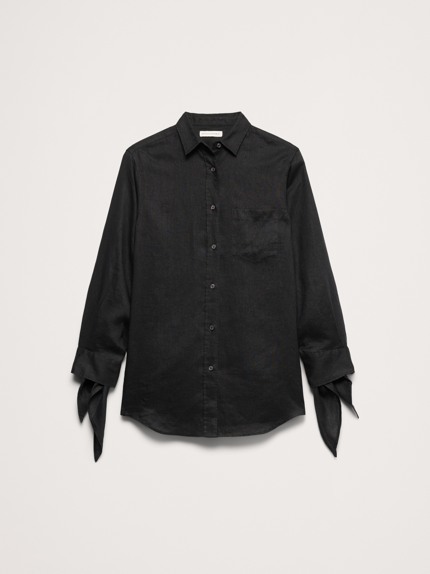 Image number 7 showing, The Oversized Tie-Cuff Shirt in Linen