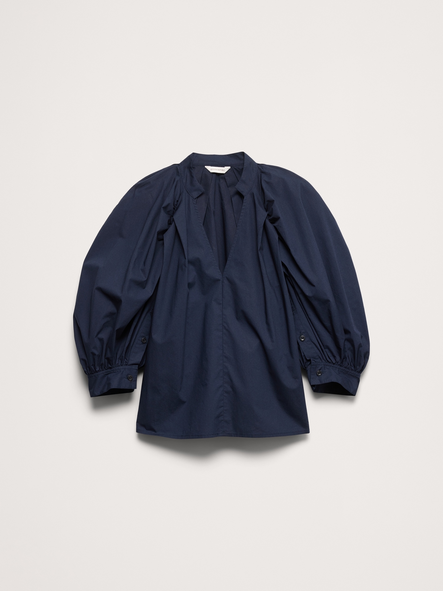 Image number 7 showing, Cotton Poplin Split-Neck Top