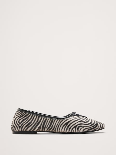 Jada Zebra Square-Toe Ballet Flat By Freda Salvador