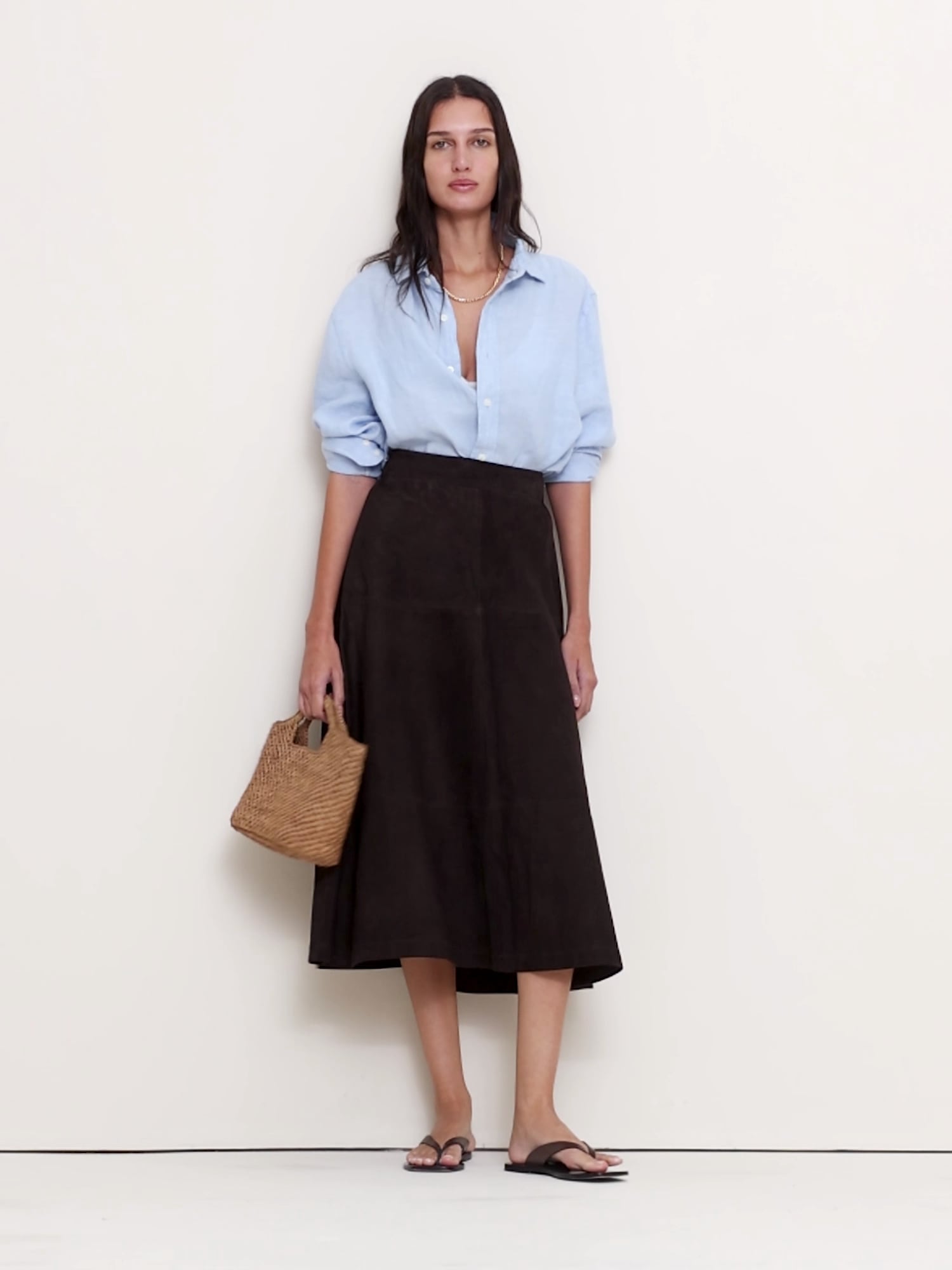Suede Midi Skirt - thumbnail 5