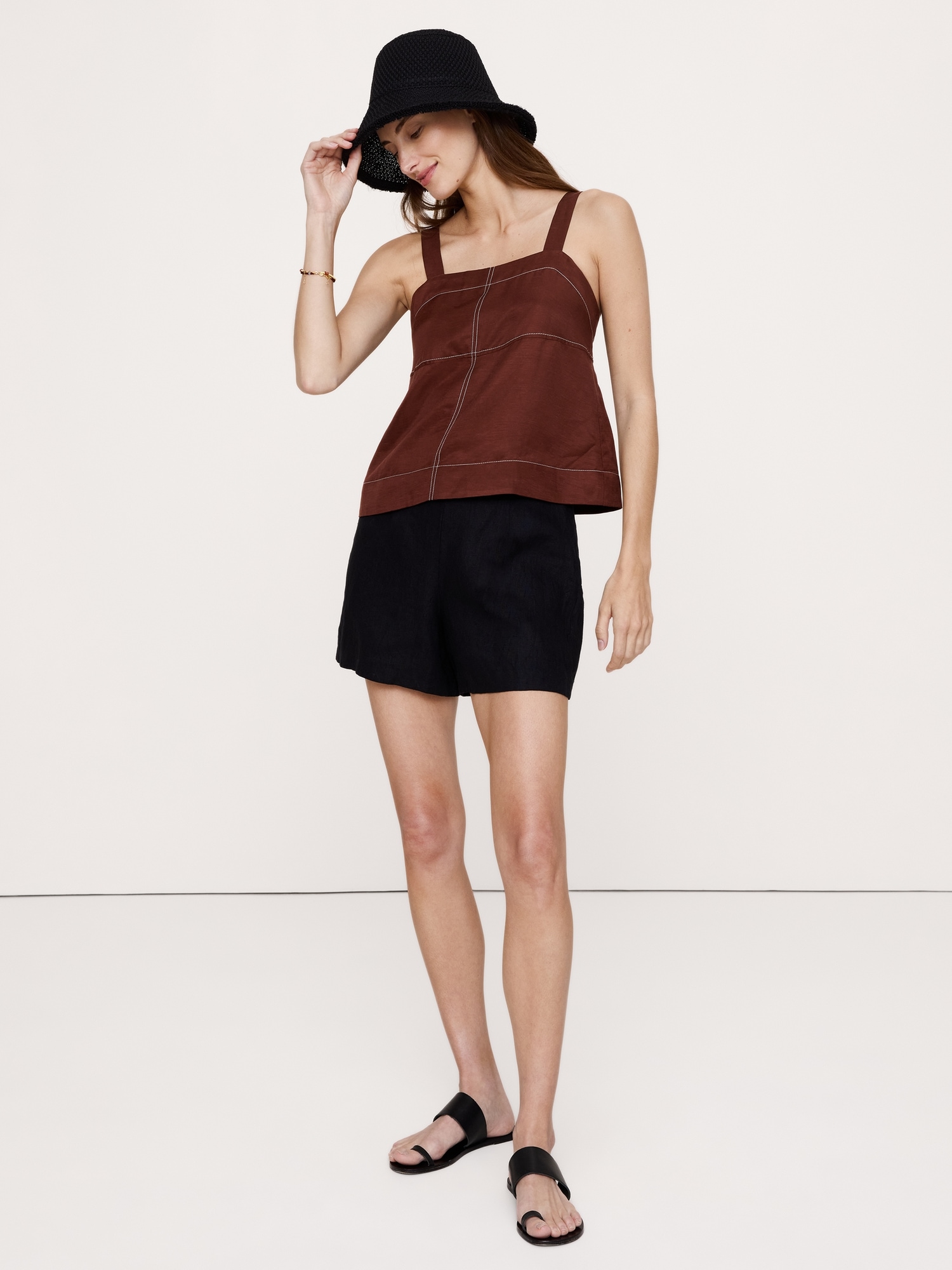 Image number 8 showing, Viscose-Linen Tank