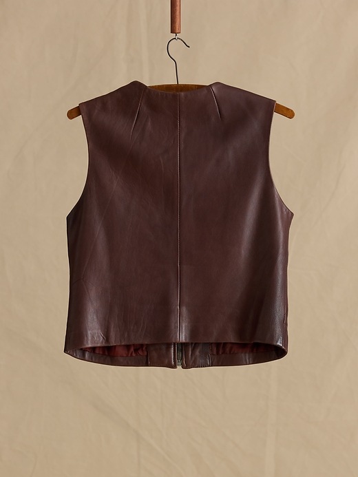 Archive Leather Zip-Front Vest Women's Size M | Banana Republic