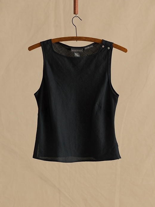 Archive Irish Linen Button-Shoulder Tank Women's Size S | Banana