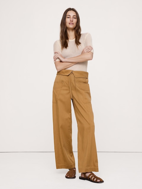 High-Rise Straight-Leg Fisherman Pant