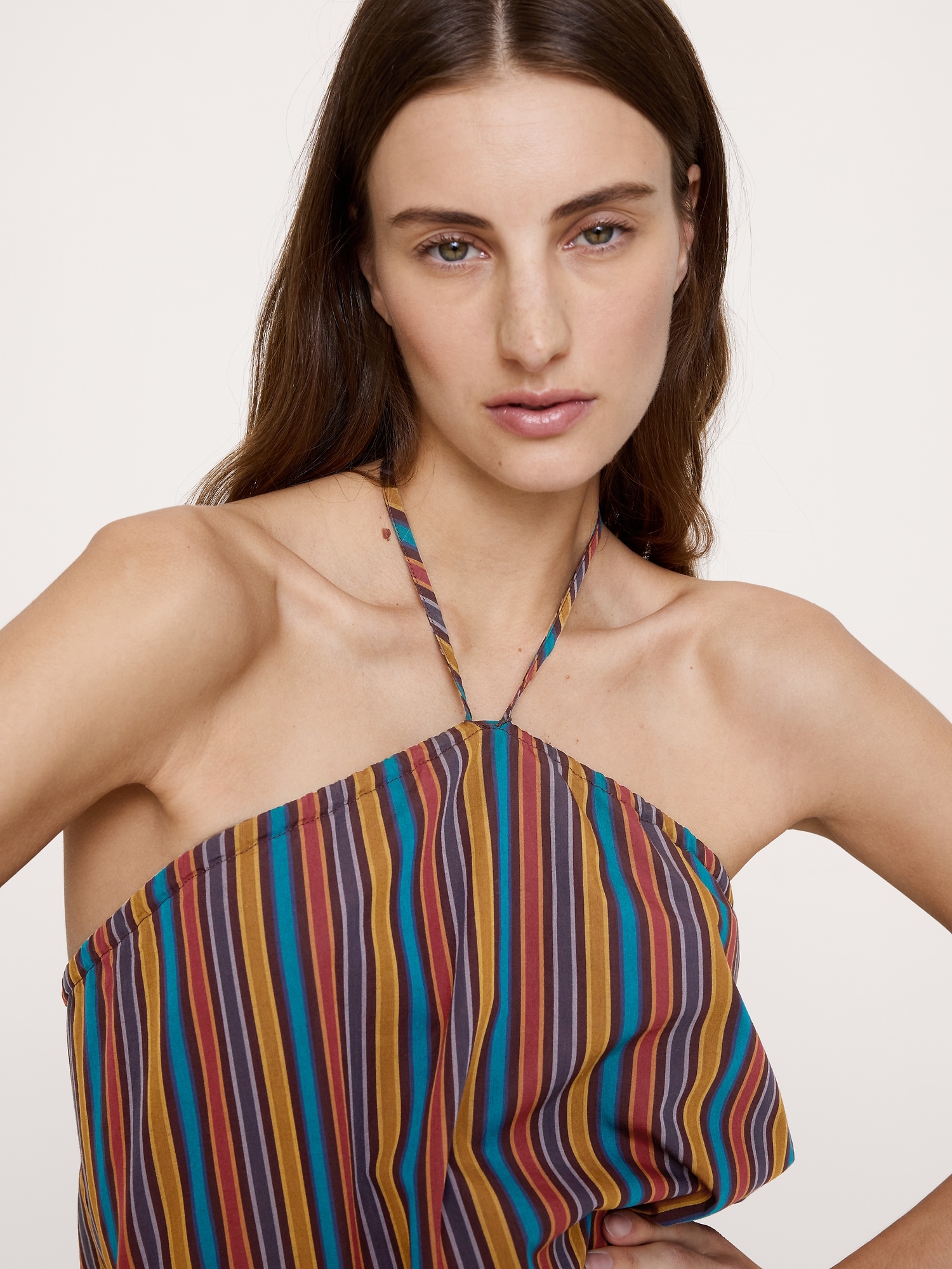 Image number 3 showing, Cotton Poplin Halter Top