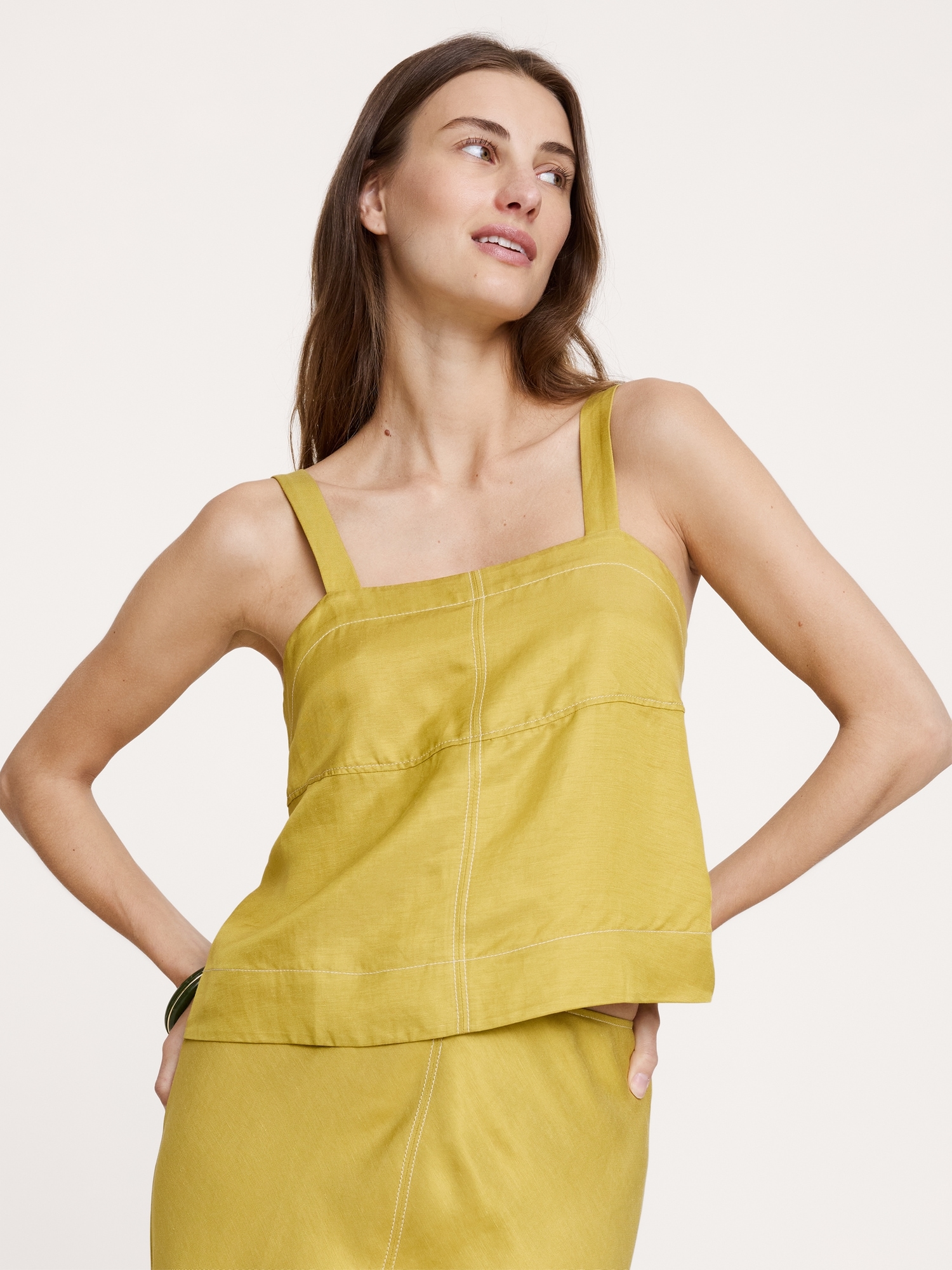 Image number 1 showing, Viscose-Linen Tank