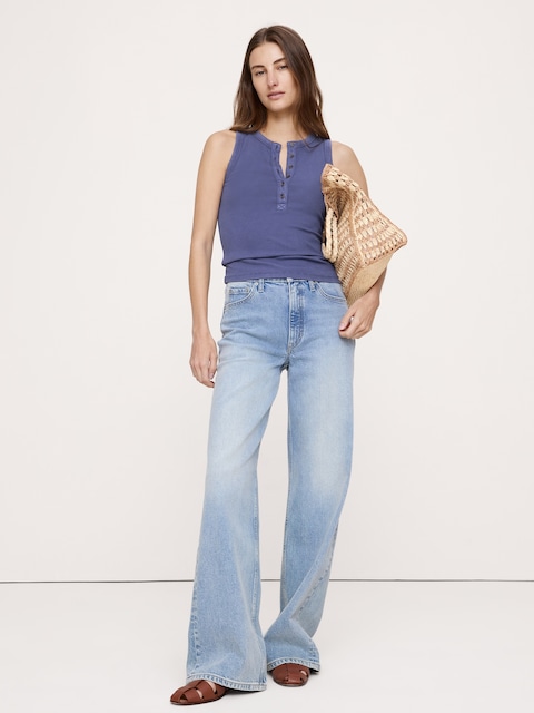 Ribbed Henley Tank