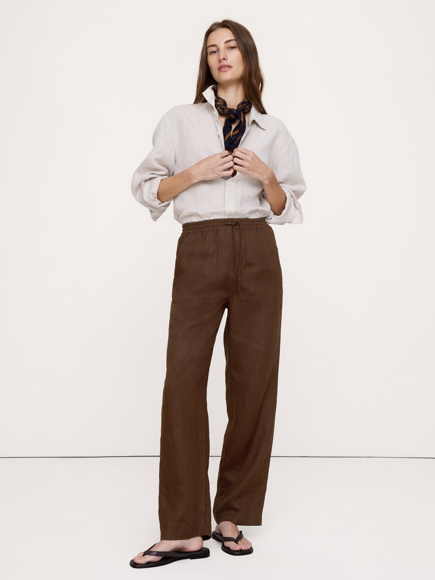 Image number 6 showing, The Getaway Straight-Leg Pull-On Pant in Linen