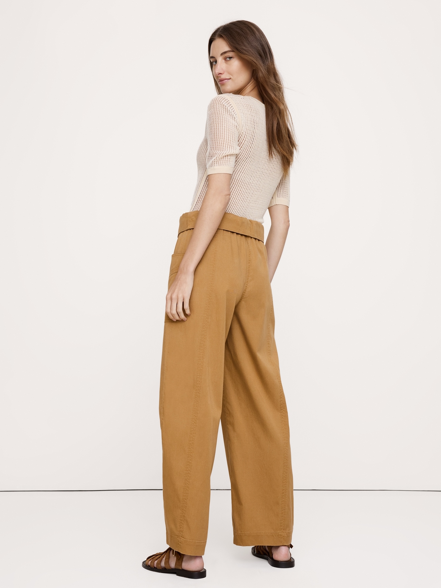 Image number 3 showing, High-Rise Straight-Leg Fisherman Pant